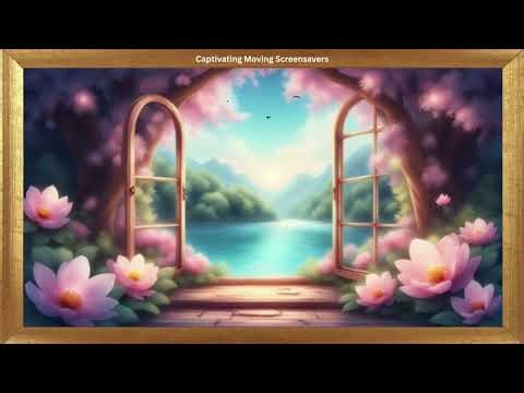 Tranquil Mountain Lake View | Peaceful Spring Animation | 4K TV Screensaver No Sound
