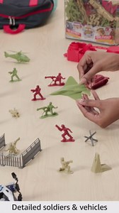 Lanard The Corps! Universe Army Playset - 104 Pieces, 3 Troop Army Set, Battle Base Lid, Carry Handle Case, Kids Ages 3+