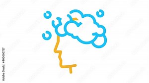 washing head shampoo Icon Animation. color washing head shampoo animated icon on white background