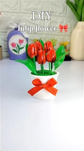 Tulip flower craft | tulip flower | tulip craft | #diy #viralvideo #flowers #diycrafts #handmade