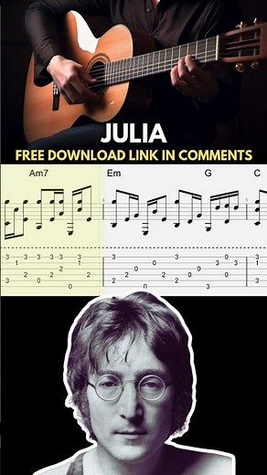 Julia Fingerstyle Tab | Full Guitar Arrangement (The Beatles Acoustic Ballad)