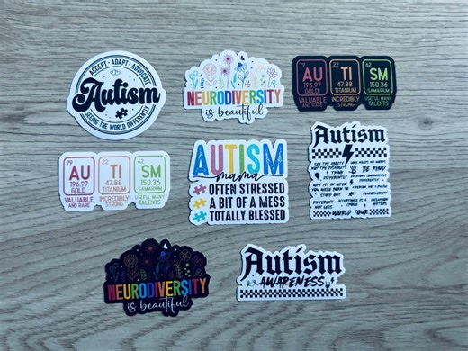 Autism Stickers | Neurodiversity Stickers | Autism Acceptance Vinyl Stickers | Buy Individually or Bundle | Waterproof Stickers - Etsy