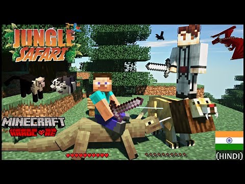 I SURVIVED AND TAMED LION-THE JUNGLE KING IN SAFARI WORLD in Minecraft EP-10 MINECRAFT(हिंदी)