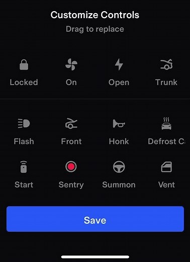 How to add 5 icons to the Tesla App shortcut instead of the default 4 allowed