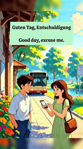 At the Bus Stop in Germany 🚌 | Easy German Conversation A1 #germany #deutschlernen #travel #daily