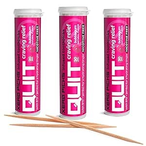 Xero Picks Infused Flavored Toothpicks to help QUIT Smoking - NICOTINE FREE (Bubblegum, 3 Pack)