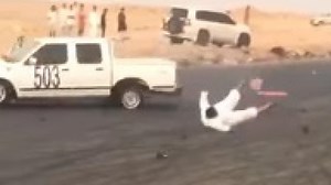 Video: Saudi drifter falls of speeding car, has a narrow escape from death | Video: Saudi drifter falls of speeding car, has a narrow escape from death