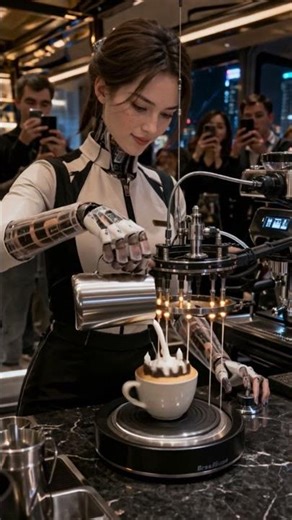 Dubai Humanoid Barista Makes 3D Latte Art