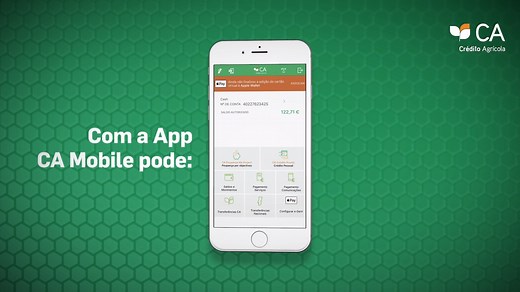 Fique em casa e faça a gestão das suas finanças através do telemóvel. Para instalar a app CA Mobile, aceda ao serviço CA Online e seleccione CA Menu » CA Mobile » Aderir . Saiba como, passo a passo, em: http://bit.ly/CAMobileAplicacao | Crédito Agrícola