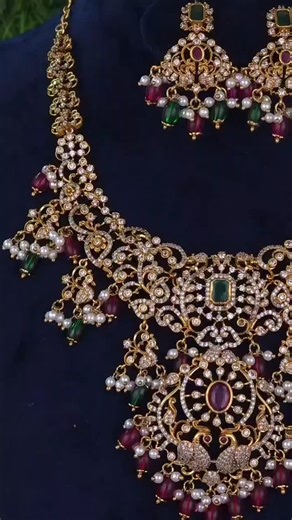 padmavathi collections | PREMIUM QUALITY MATT FINISH OR GOLD FINISH CZ STONES NECKLACE ONLY@1450/-+$ Mmm12mmmmmm🌟🌟🌟🌟🌟 | Instagram