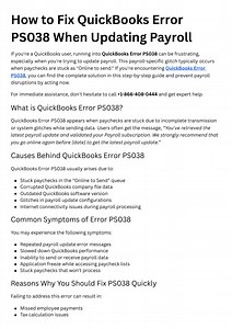 How to Fix QuickBooks Error PS038 When Updating Payroll - SlideServe