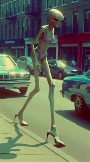 Alien Thinks She’s Sexy 👽👠 | Bikini Walk Through the City