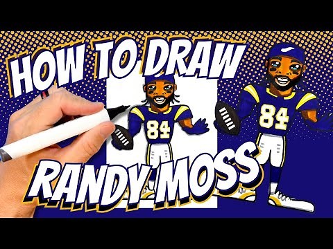 How to Draw Randy Moss for Kids - Minnesota Vikings NFL Football Wide Receiver Hall of Fame