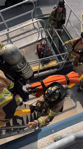 Maritime Safety Training | STCW USCG MCA Certs | Resolve Academy on Instagram: "Shipboard Advanced FF Training for land-based firefighters. One fire crew performs a deck fire attack, entering the vessel to locate and extinguish the blaze. At the same time, a second team executes boundary cooling techniques to stop the fire from spreading throughout the ship. 🔗 in Bio for a full breakdown of course details: • Advanced Firefighting • USCG Advanved FF • STCW • STCW Revalidation Always, training as