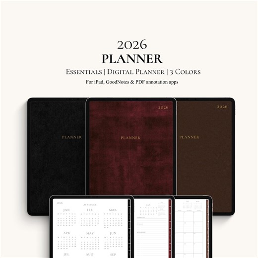 2026 Digital Planner | Goodnotes Planner | Daily, Weekly, Monthly Spread | iPad | PDF | 3 Pack - Etsy