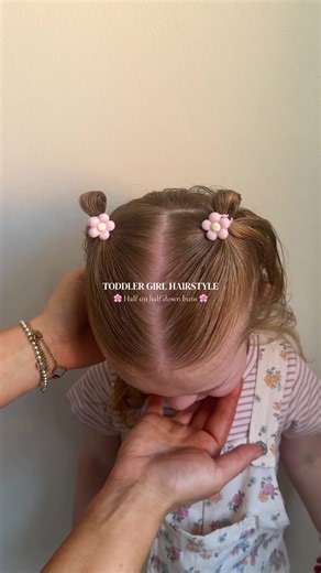Cute Toddler Half-Up Half-Down Buns