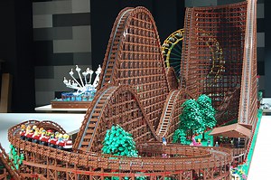 World's Largest LEGO Wooden Style Roller Coaster