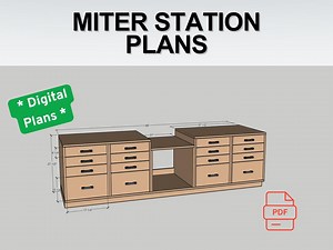 Miter Saw Station Plans: 8' Woodworking Build Plans (PDF Download - Etsy