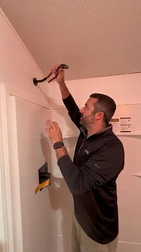 #tipsandtricks installing a #shower head arm #diy #construction #mobilehomerepair #howto #bathroom