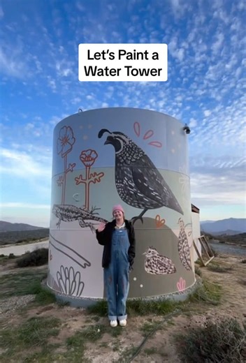 Let’s paint a water tower #mural #paintingart #paintingprocess #muralart #artistcheck