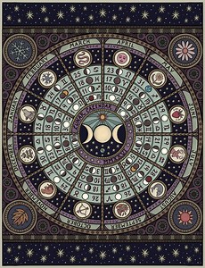 Lunar Moon Phase Calendar 2026 With Zodiac Signs & Eclipses - 10x13" - Etsy