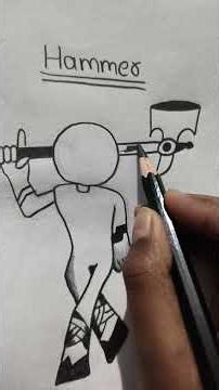 How to draw body with (hammer , star) #bodypose #stickman #artwork #fyp #viral #ytshorts