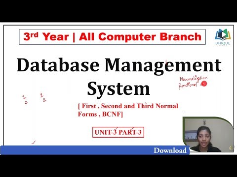 U3 P3 First , Second , Third and BCNF Normal Form