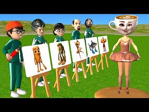 Scary Teacher 3D vs Squid Game Drawing Who Tung Tung Tung Sahur Italian Brainrot 5 Times Challenge