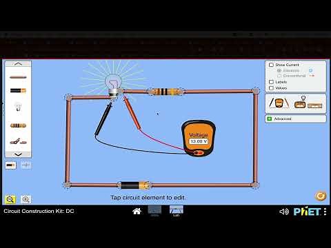 How to Measure Voltage drops and current in the DC CKT PhET