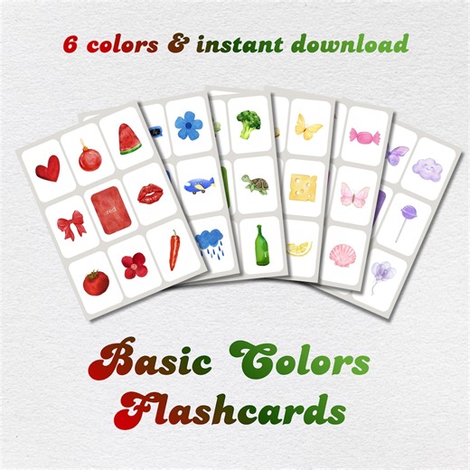 Color Flashcards Printable PDF for Toddlers | Preschool Learning Game | Montessori Educational Activity | Kids Color Cards Instant Download - Etsy Canada