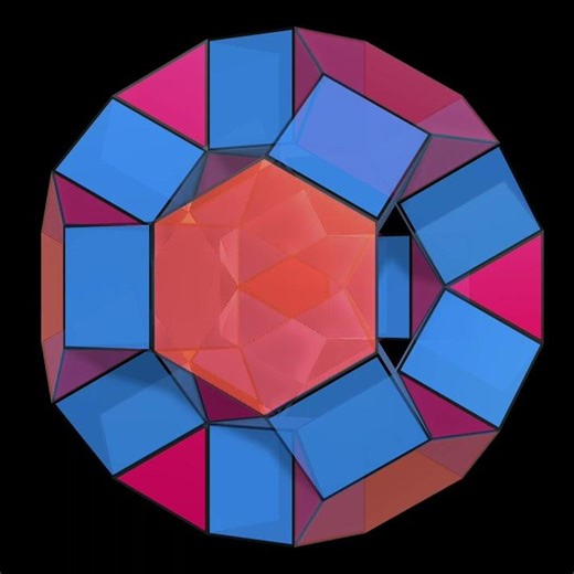 A Toroid build from Triangular Cupolas and Cubes forming an excavated Truncated Cuboctahedron