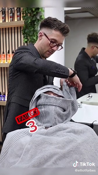 I was so hot and flustered in the suit 🤣🤣🤣 #shaving #barber #hottowels