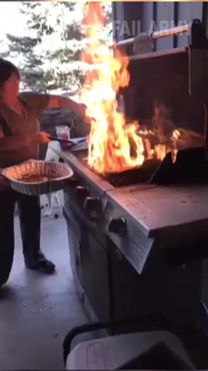 She's banned from the cookout, banned! #cooking #grill #fire #welldone #fail