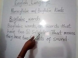 Monosyllabic and Bisyllabic Words (Disyllabic) Words Grades 1 & 2 WEEK 8 ENGLISH LANGUAGE