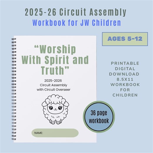 JW Kids' Circuit Assembly Workbook: Worship With Spirit and Truth (PDF Download) - Etsy