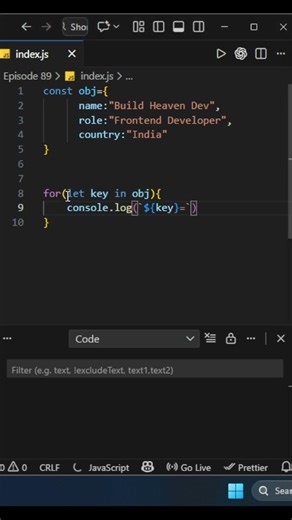 Print Object Key Value in JavaScript 🔥 Interview Question Explained