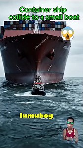 Container ship collide to a small boat #fblifestyletyle #aiartwork #AICreativity #hilightseveryonefollowers #credittotherightfulownerofthisvideo | Alexander Tagata Jr.