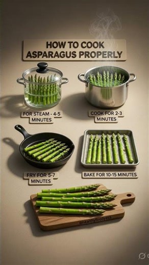How to Cook Asparagus Properly | Steam, Boil, Fry & Bake Times! 🌱👨‍🍳