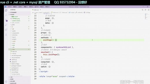 vue cli .net core  mysql 固资管理 一点一点写完（一）