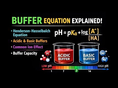 Buffers/BufferTypes/Henderson hasselbalch equation/Buffer equation/Common ion effect/Buffer capacity
