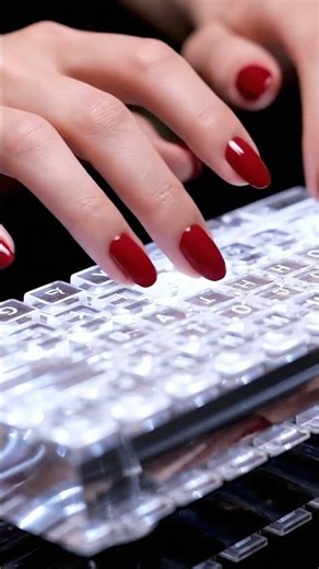 Manicured fingers tapping crystal keyboard #asmr #satisfying #crushingtime #relaxing #relax