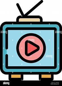 Interactive tv set icon. Outline interactive tv set vector icon color flat isolated Stock Vector Image & Art - Alamy