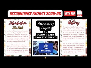 Accountancy Project Class 12th 2025-26 | Project On Tata Steel (Ratio + Cash Flow Statement)