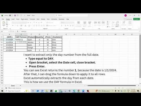 👉 How to Use DAY Formula in Excel | Beginner Friendly Tutorial