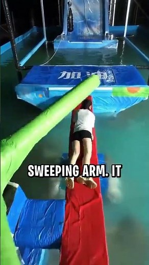 She Crushed This Water Obstacle Course! 😱🔥 #wipeout #shorts #viral #funny