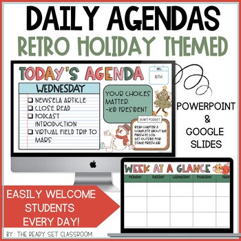 December Christmas Editable Daily Agenda Google Slides Holiday