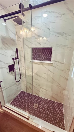 Beautiful transformation to this Bathroom with a walk-in shower. | Deluxe Home Improvement & Hardscaping LLC | Facebook