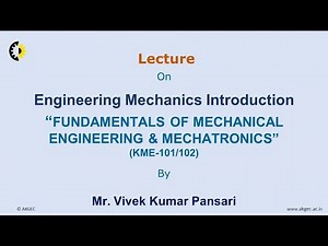 FUNDAMENTALS OF MECHANICAL ENGINEERING & MECHATRONICS LECTURE 03 ''Engineering Mechanics Introductio