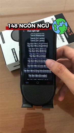 The Atalk Pro S 148-language translator requires no buttons or touches.