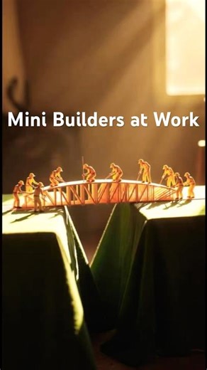 Tiny Builders Build a Bridge with Toothpicks 🏗️ #tinyworkers